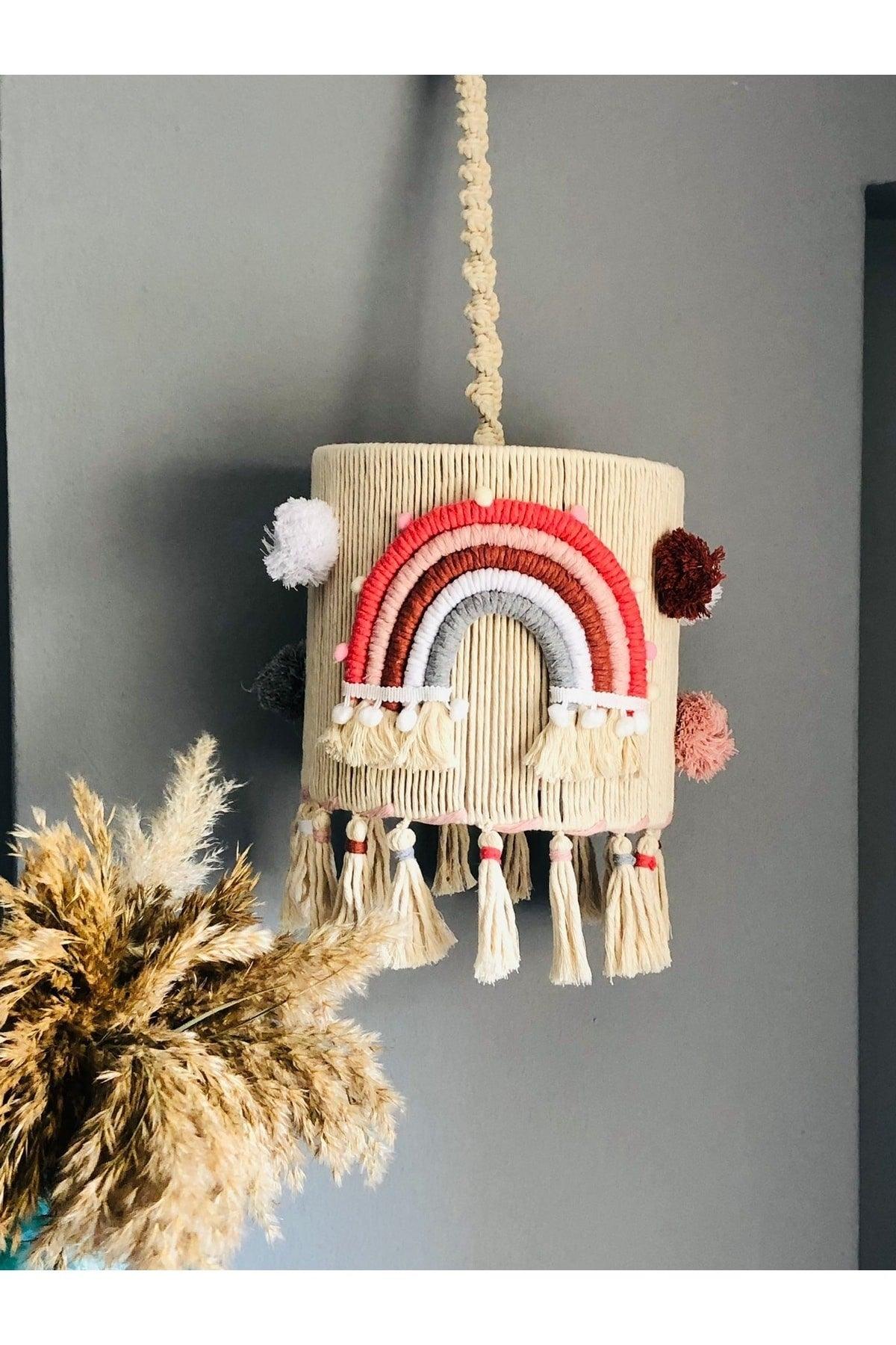 Baby / Kids Room Handcrafted Macrame Rainbow Baby And Kids Room Chandelier (Including the lamp holder) - Swordslife