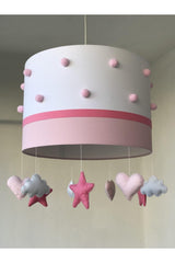 Baby Room Chandelier Pink Pompom - Swordslife