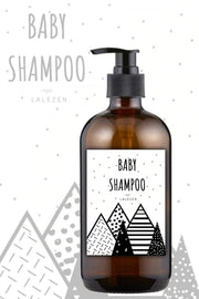 Baby Shampoo Labeled Amber Glass Bottle 500 Ml