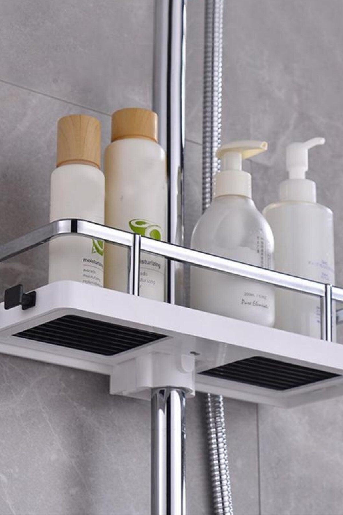 Badezimmer Pole kann aslable Corner Shampoo Seifenspender sein Double Hanger Regulator Rack Edelstahl - Swordslife