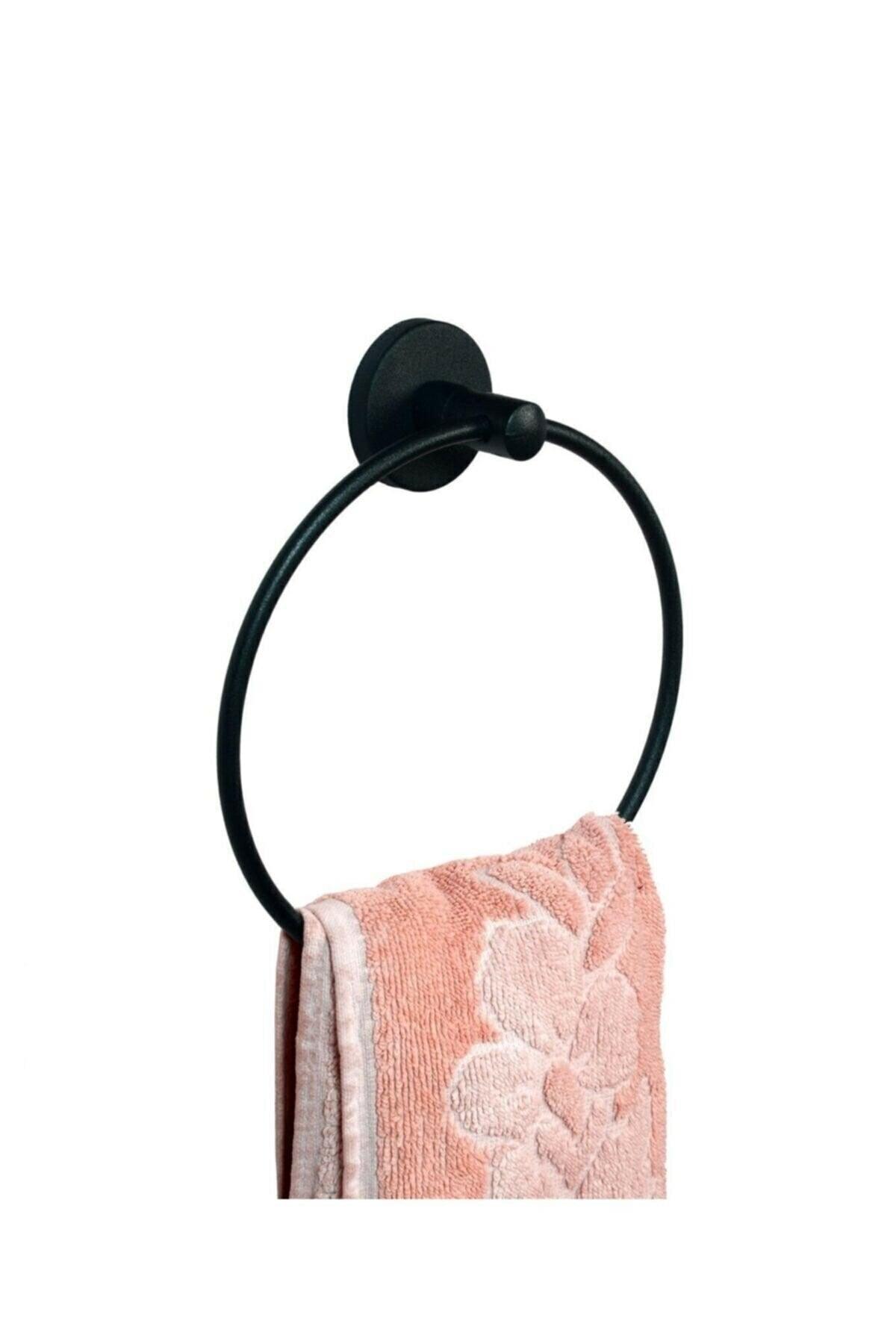 Badezimmer Zubehör Set rundes Handtuch mit Deckel Toilettenpapier 2 Li Set schwarz - Swordslife