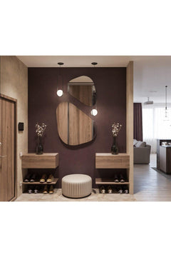 Full-length walnut mirror 23 cm wide by 80 cm tall