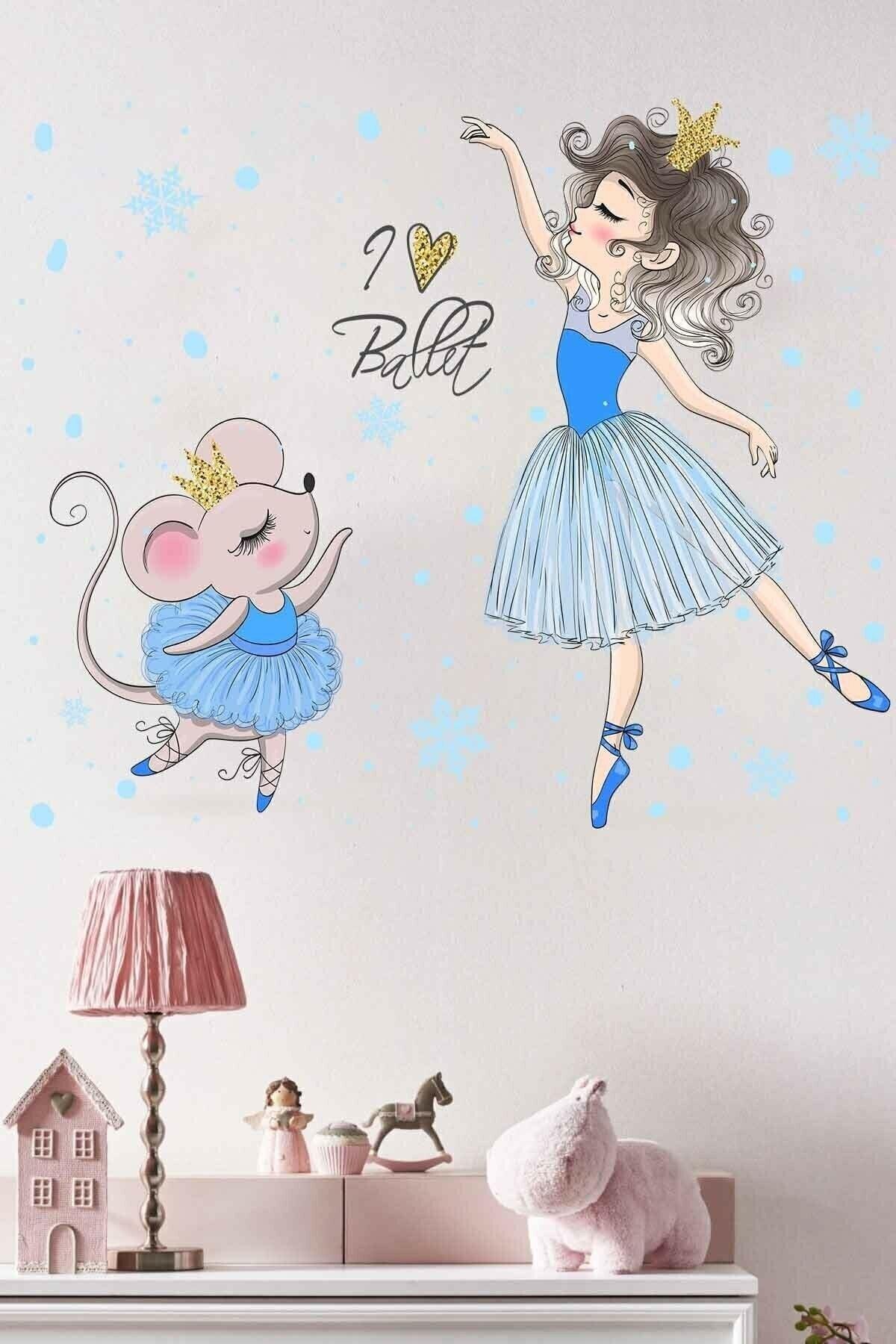 Ballerina and Mouse Kids Room Sticker
