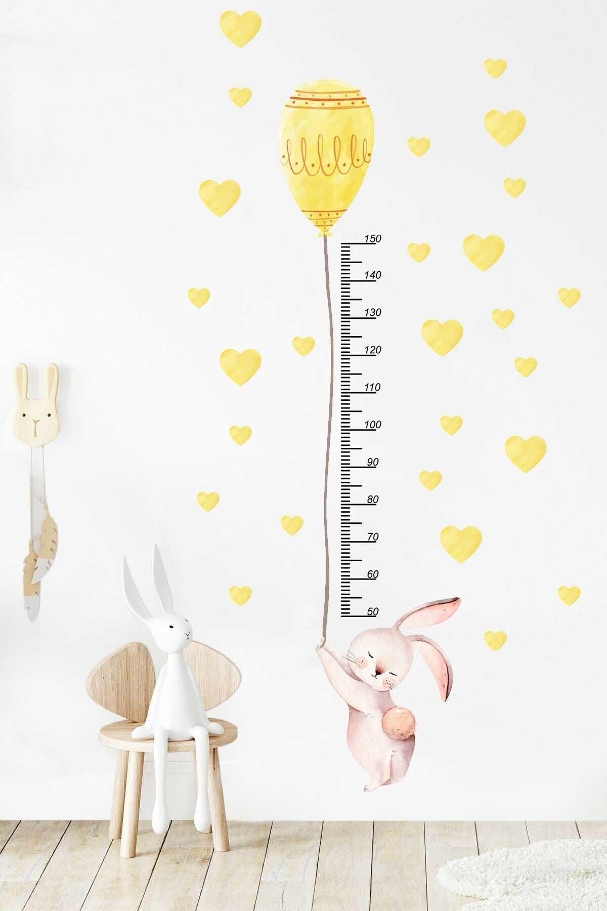 Bunny Height Meter Wall Sticker Set with Balloons - Swordslife