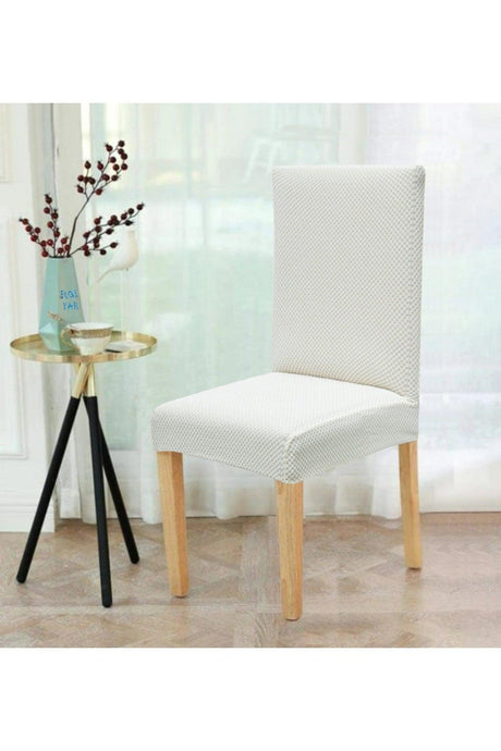 Honeycomb Lycra Fabric Chair Cover Elastic Chair Cover 1 Piece White Color - Swordslife