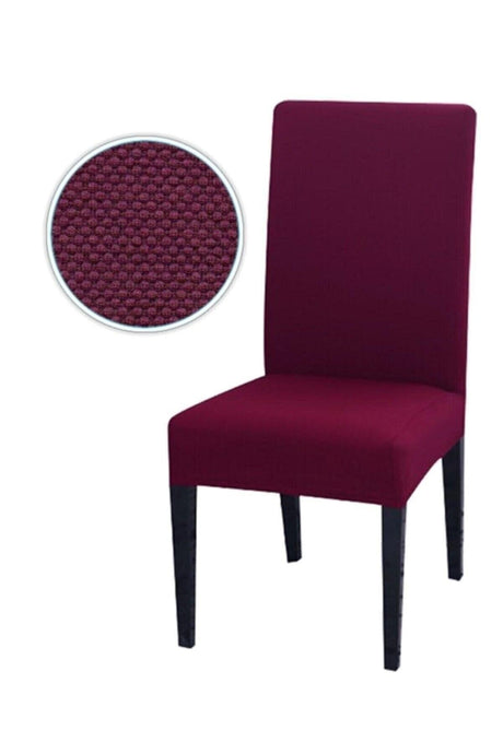 Honeycomb Lycra Fabric Chair Cover, Elastic Chair Cover 1 Piece Claret Red - Swordslife