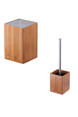 Bamboo Toilet Brush And Trash Can - Swordslife