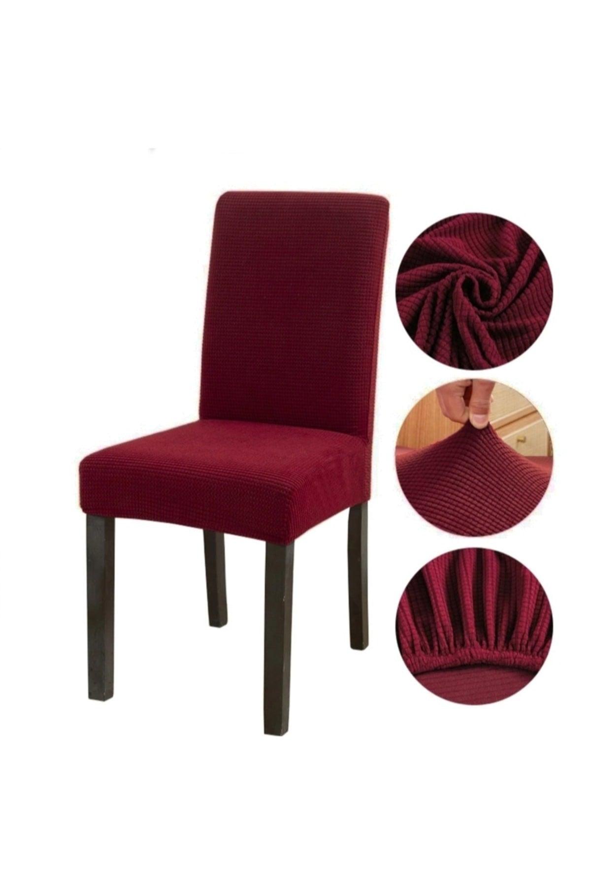 Bamboo Nano Fabric Lycra Washable Chair Cover Elastic Single Chair Cover - Claret Red - Swordslife