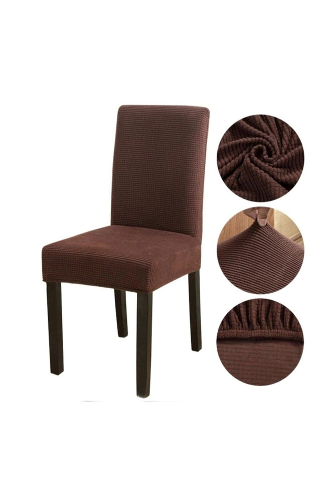 Bamboo Nano Fabric Lycra Washable Chair Cover Elastic Single Chair Cover - Brown - Swordslife