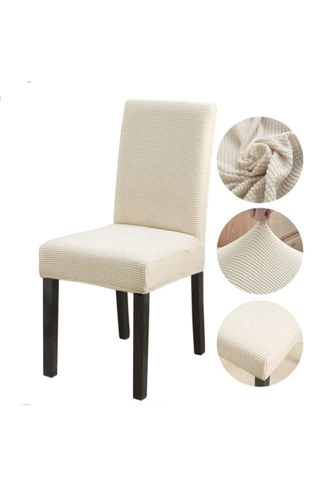 Bamboo Nano Fabric Lycra Washable Chair Cover Elastic Single Chair Cover - Cream - Swordslife