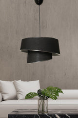 Baratte Single Pendant Light Black Silver Mdrn-45