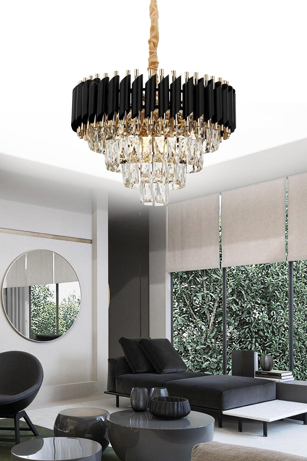 Baron 50 Yellow Crystal Stone Chandelier - Swordslife