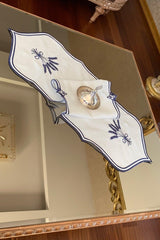 Başak Sırma Embroidered Runner 32*130 Cm Ecru-blue - Swordslife