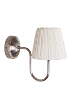 Chrome Wall Appliqué with Handcrafted Cream Lampshade