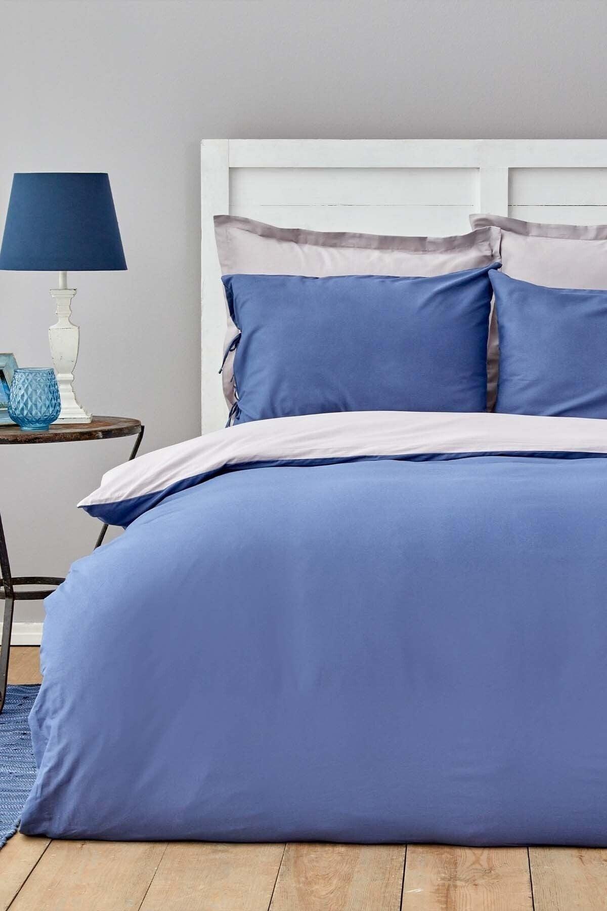 Basic Gray Indigo Double Sided Single Duvet Cover Set - Swordslife