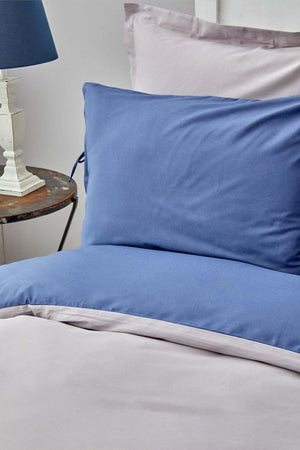 Basic Gray Indigo Double Sided Single Duvet Cover Set - Swordslife