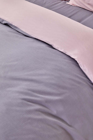 Basic Dried Rose Dark Gray Double Sided Double Duvet Cover Set - Swordslife