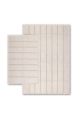 Basic Stripe Natural Cotton 2 Piece Bathroom Rug Set - Swordslife