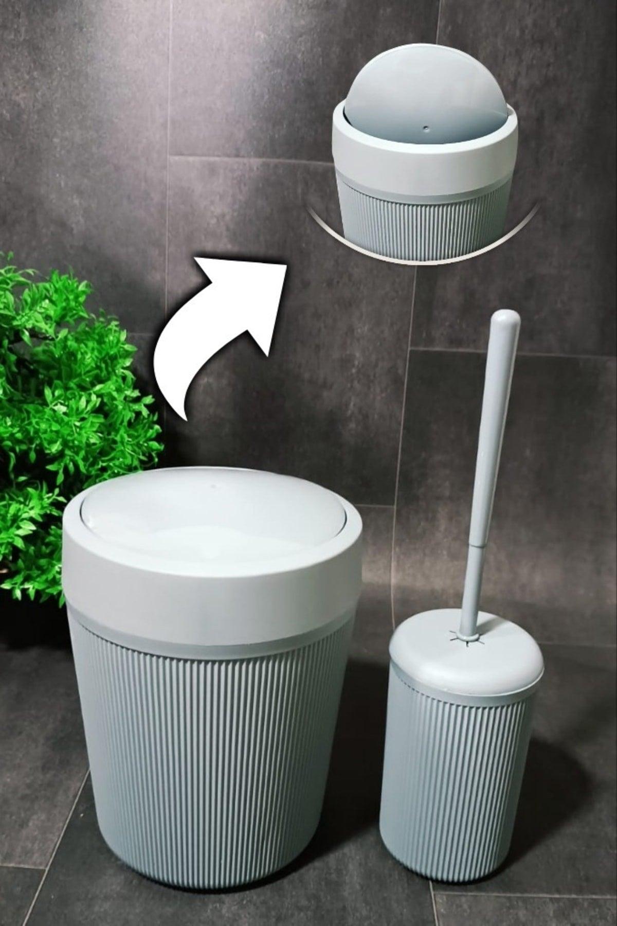 Bathroom Dustbin Wc Toilet Brush 2 pcs