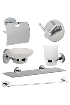 Chrome Bathroom Shelf Set – Towel Organizer with Concealed Mounting 40cm
