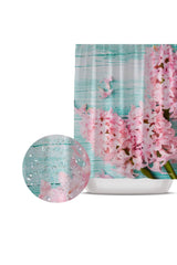 Bathroom Shower Curtain-lilac Flower Pattern Bathroom