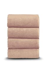 Bath Towel Set Hand Face Towel 4 Pieces Extra Soft Towel Set 50x90 Cm Brown - Swordslife