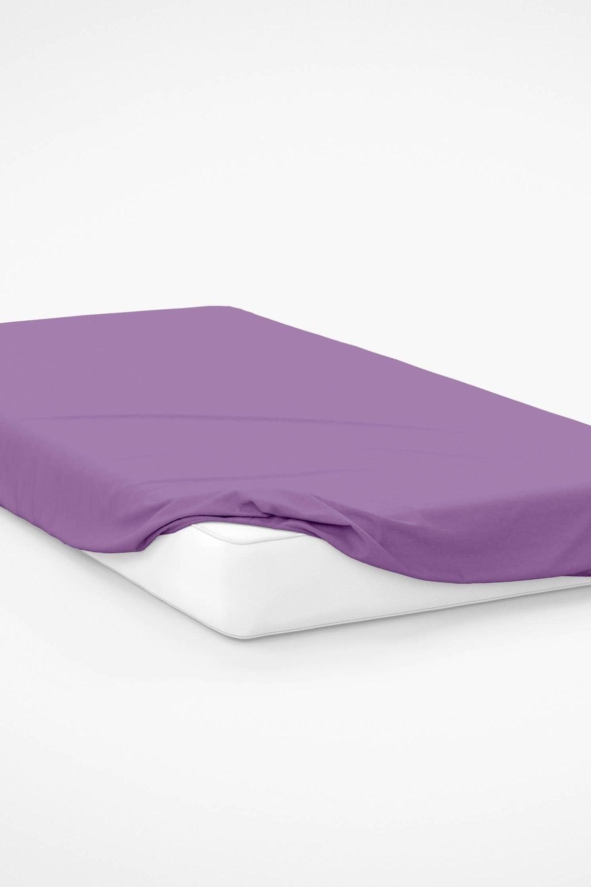 Oversized Elastic Cotton Combed Bed Sheet - Purple - Swordslife