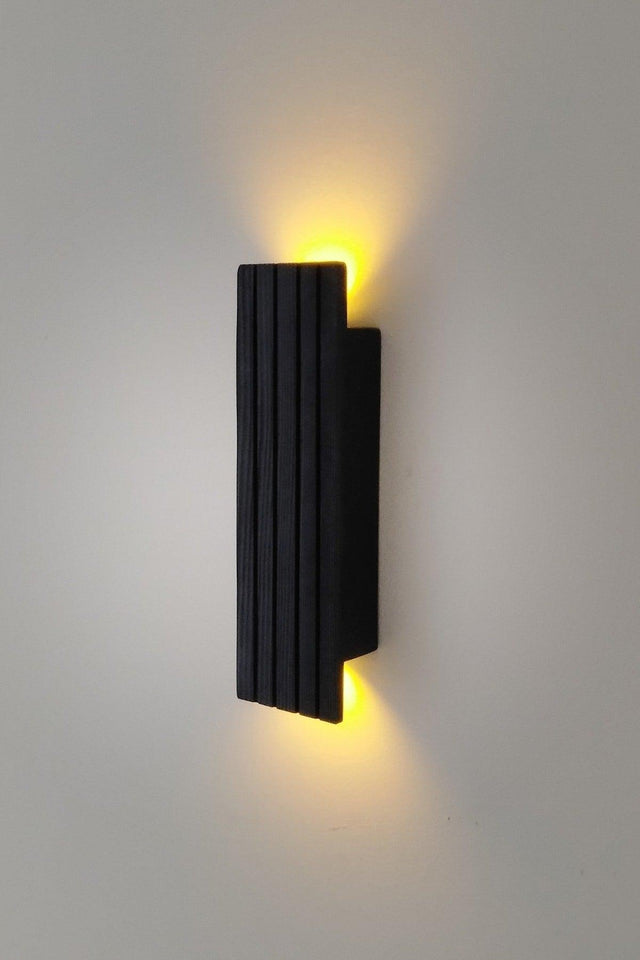 Battery Decorative Wall Lighting Sconce Night Light (lines) (Black Semi Matte) - Swordslife