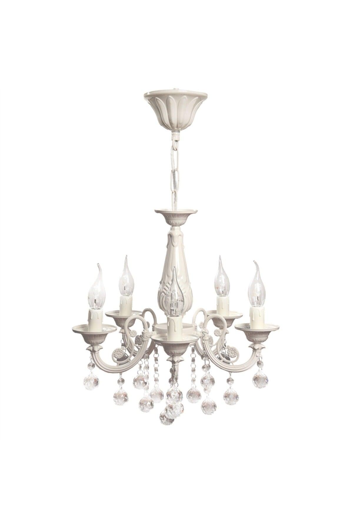 Defne 5 Piece Cast Stone Cream Chandelier - Swordslife