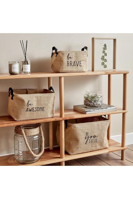 Be Brave Jute Rectangular Basket Natural