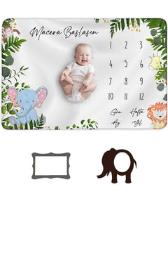 Baby memory blanket set with photo shoot frame 150x100 cm