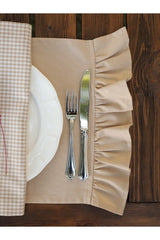 Beige Frilly Placemat (4 Pieces 35 X 60 Cm) - Swordslife