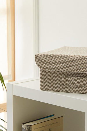 Beige Textured Fabric Box - 30x23x11 - Swordslife