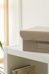 Beige Textured Fabric Box - 30x23x11 - Swordslife