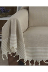 Organic Buldan Cloth Covering Beige Arms Oversized 180x300 Cm Sofa Sofa Sofa Cover Cotton - Swordslife