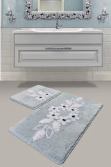 Bella Blue 2 Pcs Set Bathroom Carpet Mat Set
