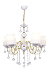 Berfin 5 Piece White Yellow Special Static Painted Stainless Gold Stone Chandelier - Swordslife