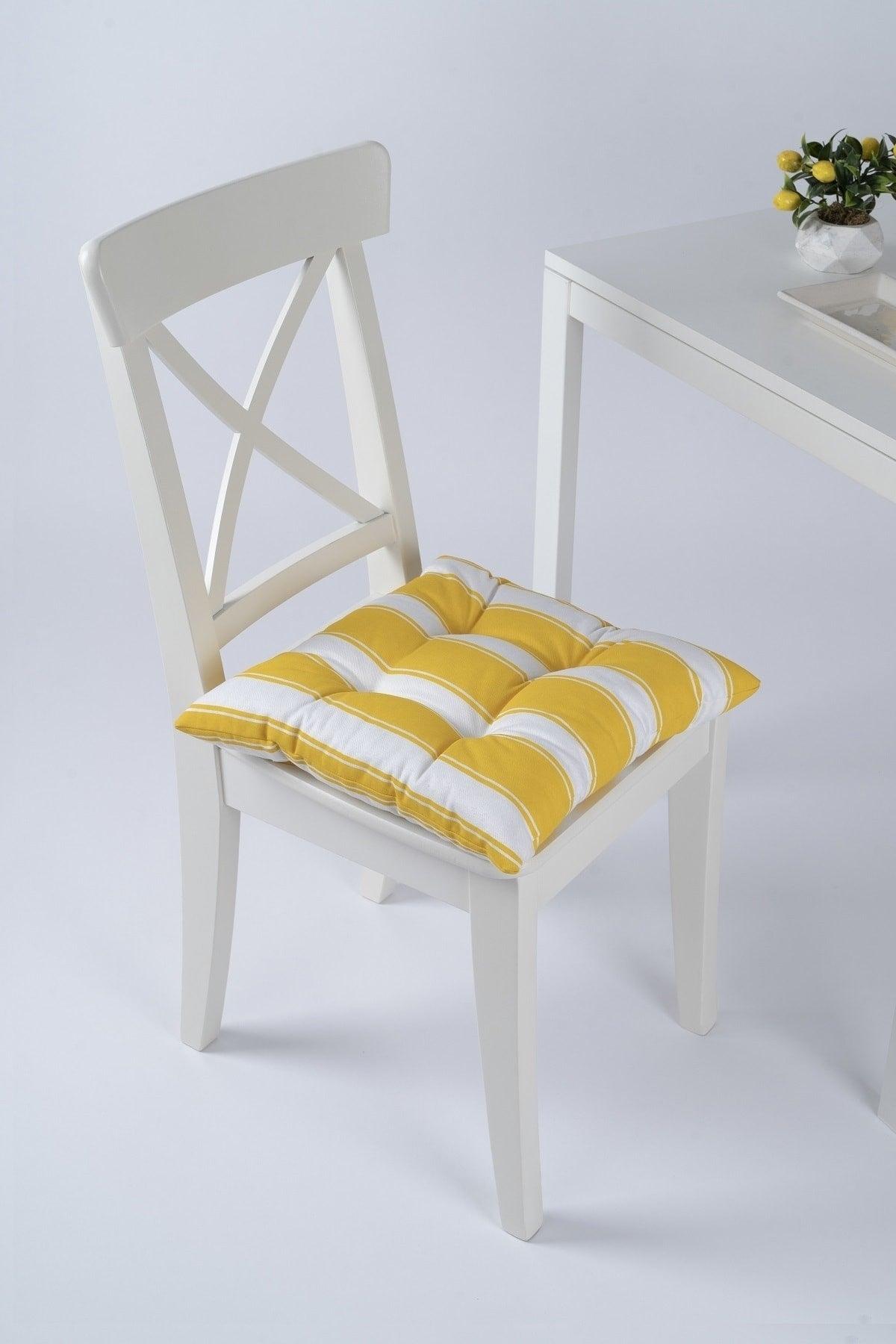 Beta Pofidik Yellow White Chair Cushion