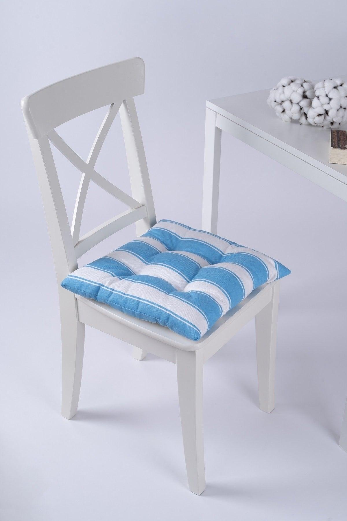 Beta Pofidik Turquoise White Chair Cushion