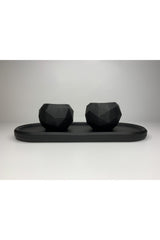 Concrete Handmade Black Candle Holder Set - Swordslife