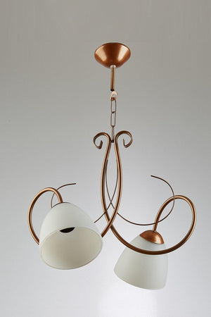 Betül Modern Copper Color Opal Glass Double Chandelier - Swordslife