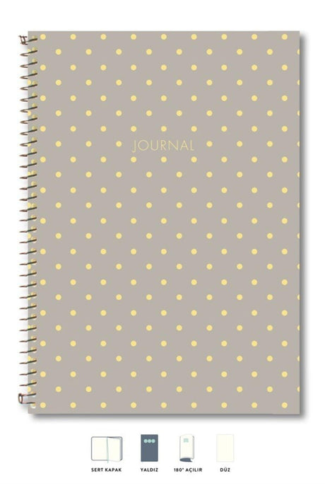 Polka Dot Notebook Flat Sand 17x24 Cm