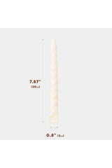 White Candlestick Candle - 4 Pieces Cotton Wicked Long Curled Candle - Swordslife