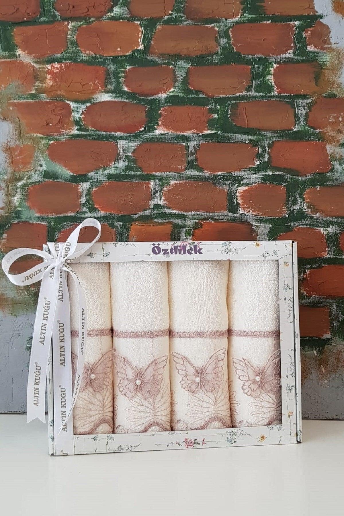 Beyza Towel Set of 4- Boxed- Powder Guipure- V5