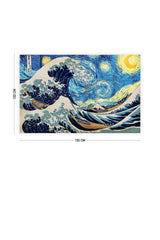 Big Wave And Starry Night Wall Covering Carpet 140 X 100 Cm-70x100 Cm - Swordslife