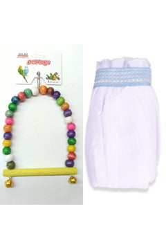 Wooden bead bird swing for cage
