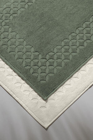 Biscay Bathmat Olive - Extra Soft, Modern 100% Cotton 50x75cm. Foot Towel / Bath Mat Set - Swordslife
