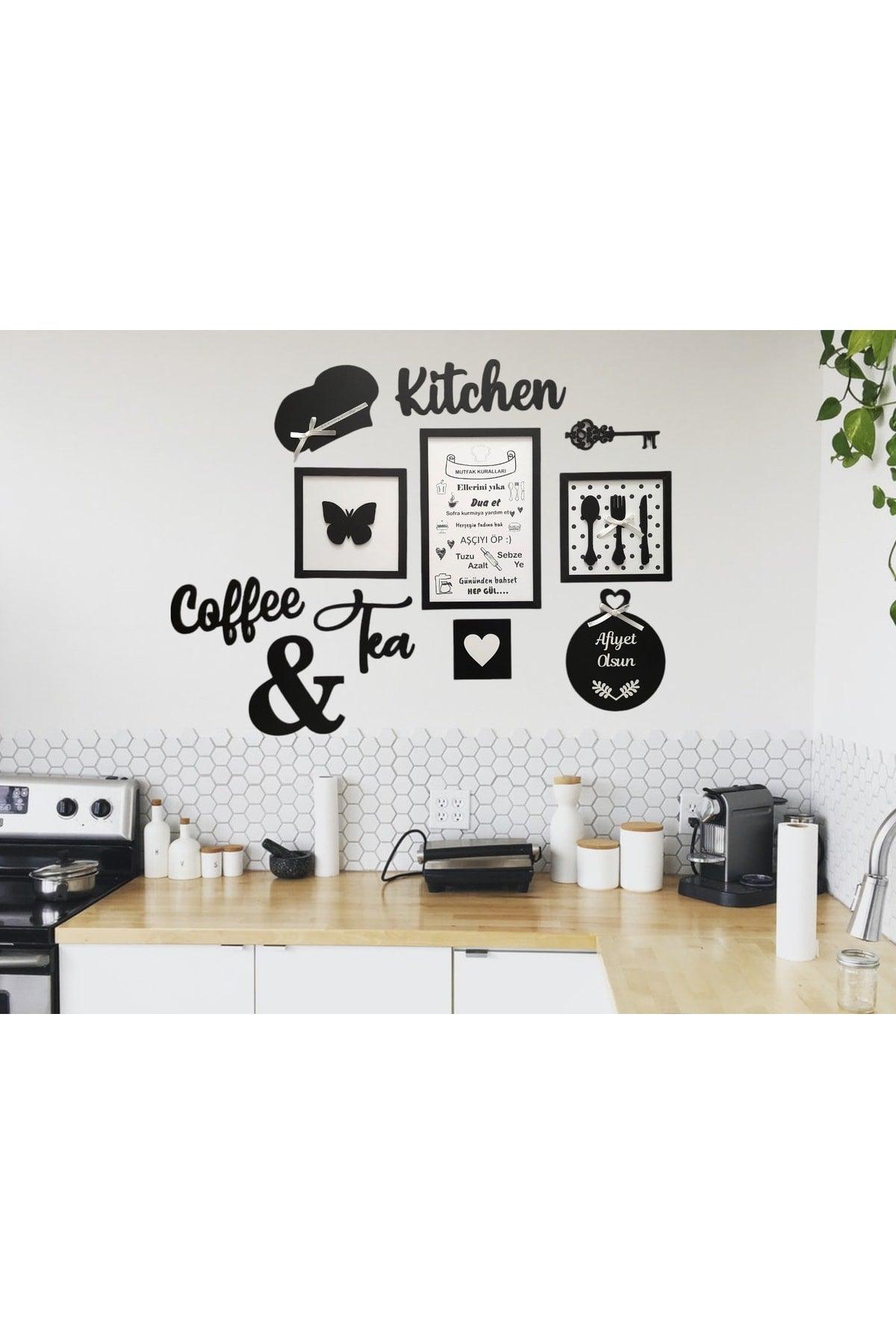 Black 11 Piece Kitchen Board Set Kitchen Coffee Tea Kitchen Rules Kitchen Decor - Swordslife