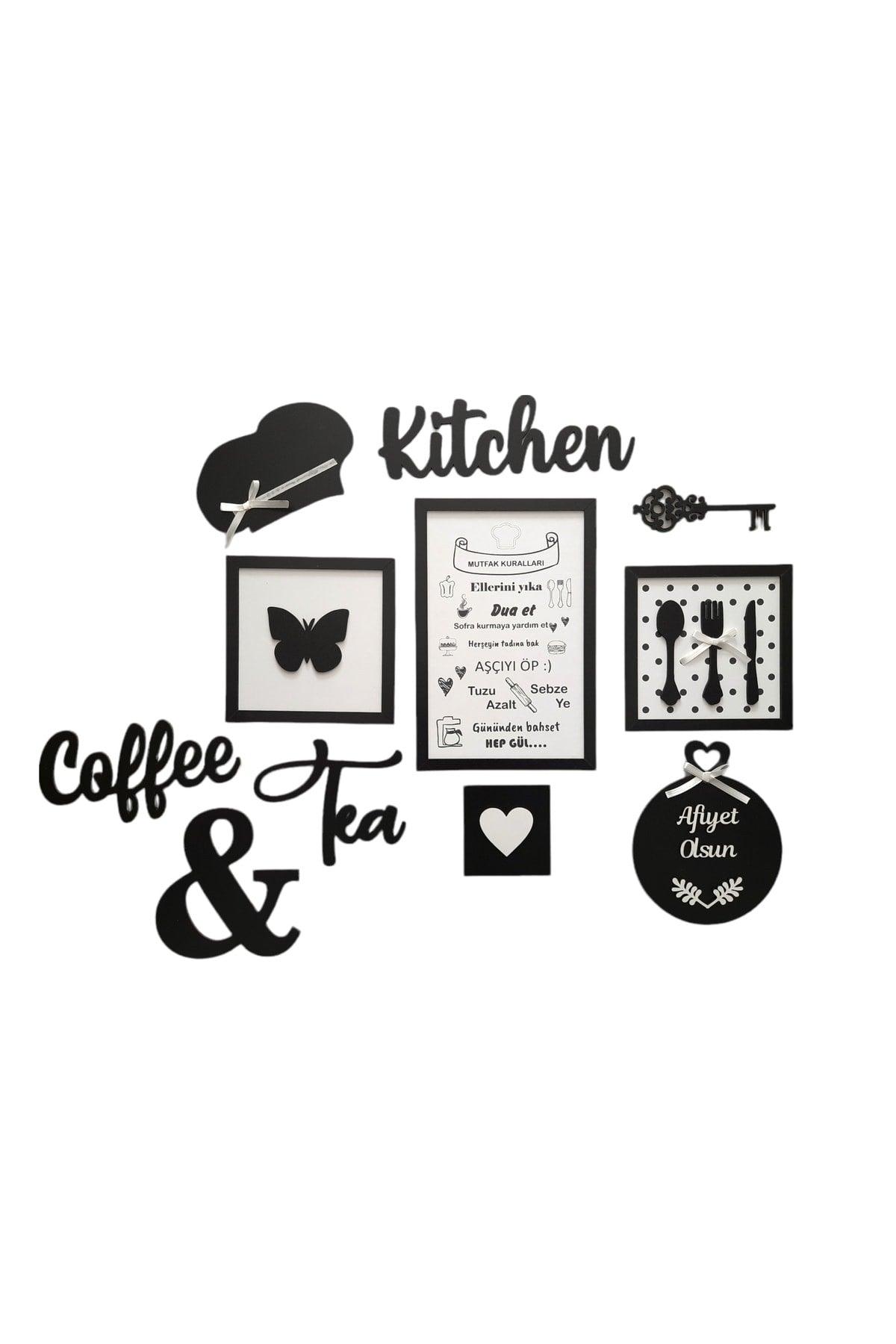 Black 11 Piece Kitchen Board Set Kitchen Coffee Tea Kitchen Rules Kitchen Decor - Swordslife