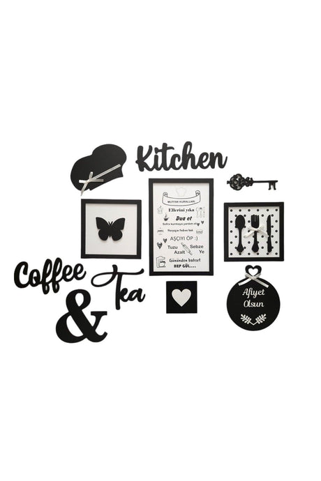 Black 11 Piece Kitchen Board Set Kitchen Coffee Tea Kitchen Rules Kitchen Decor - Swordslife